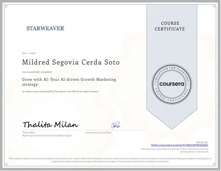 Certificado: Growth with AI: Your AI-driven Growth Marketing Strategy