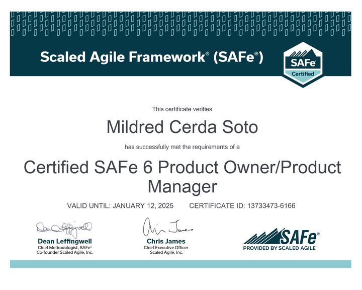 Certificado: Product Manager / Product Owner