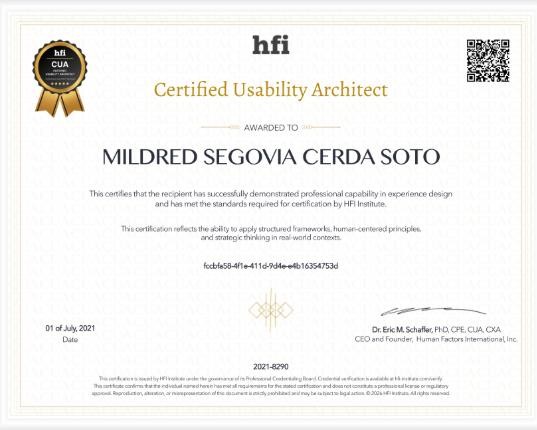 Certificado: Experiencia de Usuario